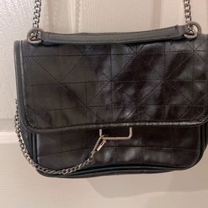Zara-cross body with chain. Faux leather black